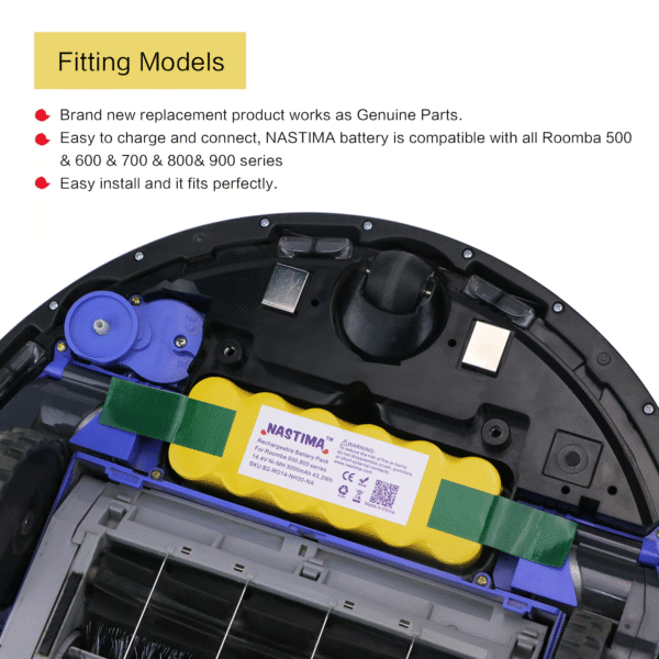 แบตทดแทนสำหรับ iRobot Roomba 500 600 700 800 series - Image 3
