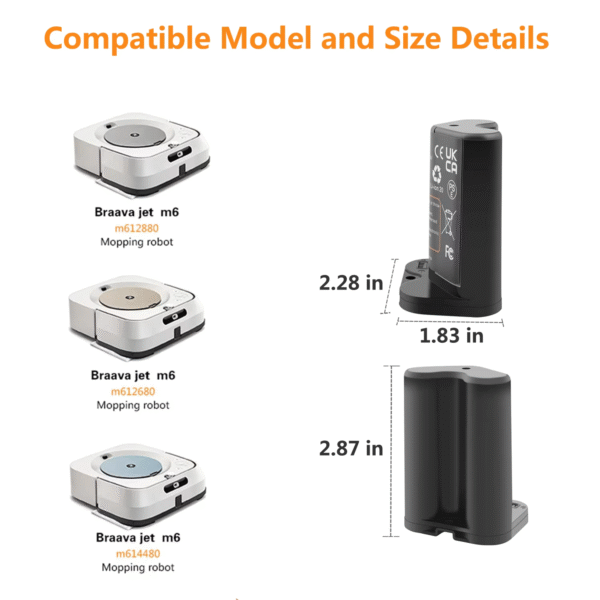 แบตเตอรี่สำหรับ iRobot Braava jet M6 - Image 3
