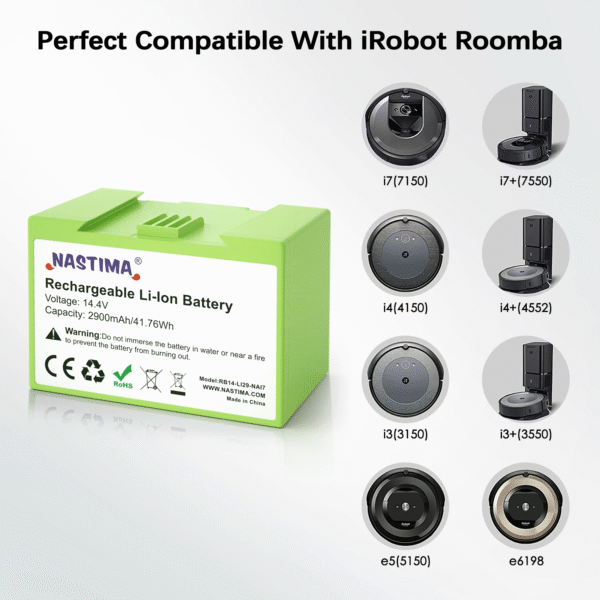 แบตเตอรี่สำหรับ iRobot Roomba E, i Series Li-on 14.4v 2900mAH Battery - Image 4