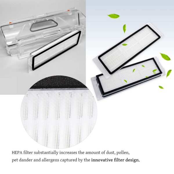 ฟิลเตอร์กรองฝุ่น Washable Dust Bin Filter จำนวน 2 แผ่น สำหรับหุ่นยนต์ Roborock รุ่น S6 / S5 Max / S6 Pure / S6 MaxV - Image 2